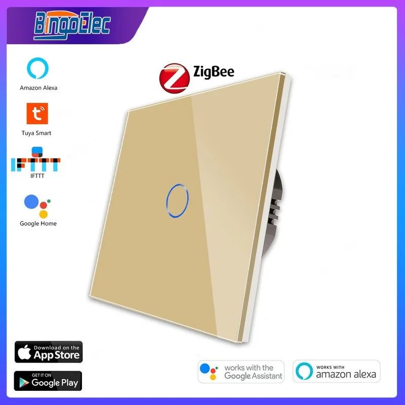 Bingoelec Zigbee 1/2/3 Gang Smart Switch Single Live LED Buttons Glass Panel Work With Google Home EU Touch Switch Smart Life
Bingoelec Zigbee 1/2/3 Gang Smart Switch Single Live LED Buttons Glass Panel Work With Google Home EU Touch Switch Smart Life