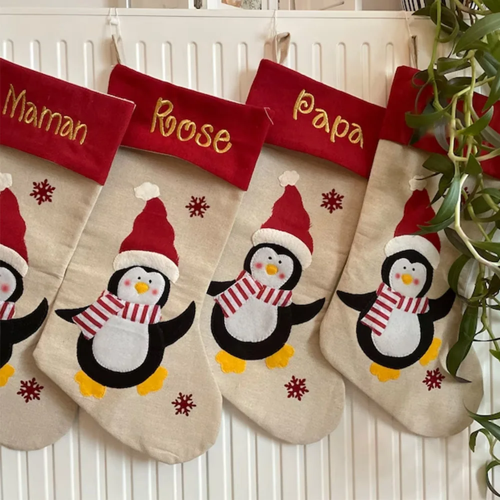 

Merry Christmas Stockings Christmas Party Home Decorations Christmas Tree Sock Personalized Kids Gift Sock with Embroidered Name