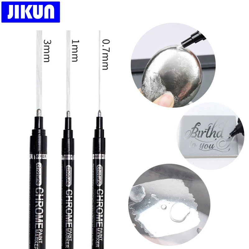 JIKUN Chrome Mirror Marker Pen DIY Reflective Liquid Paint Pens Silver Markers Chrome Finish Metallic Art Craftwork Pen
JIKUN Chrome Mirror Marker Pen DIY Reflective Liquid Paint Pens Silver Markers Chrome Finish Metallic Art Craftwork Pen