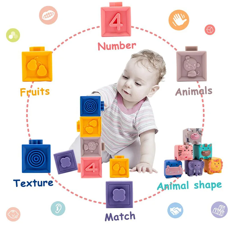 Baby Sensory Toys Building Silicone Blocks Grasp Ball Sensory Toy 3D Silicone Building Blocks Soft Ball Kid Rubber Bath Cube
Baby Sensory Toys Building Silicone Blocks Grasp Ball Sensory Toy 3D Silicone Building Blocks Soft Ball Kid Rubber Bath Cube