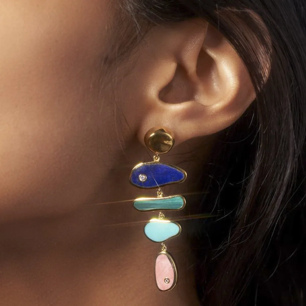 

Personalized Irregular Drop Gum Earrings for Women Fashion Blue and Pink Drop Oil Earrings on Instagram Popular Accessories