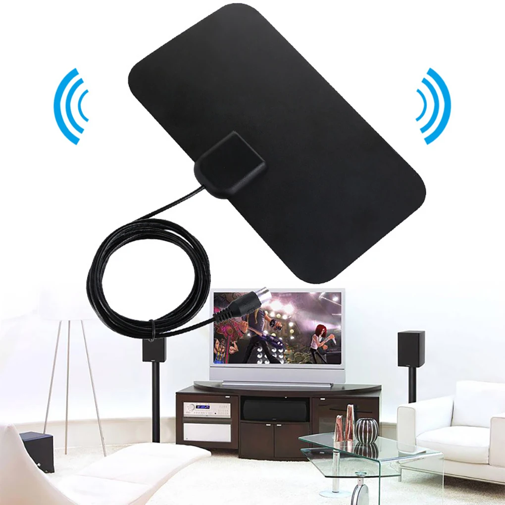 

HDTV001 50 Miles 1080P HD Digital TV Indoor Antenna Receiver TV Male Connectors VHF UHF 25dB Gain Booster HDTV Antenna Aerial