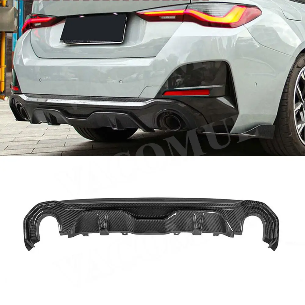 

for BMW 4 Series G26 M Sport Sedan 2020+ Rear Bumper Lip Gaurd Car Accessories Dry Carbon Fiber Rear Diffuser Lip Spoiler FRP