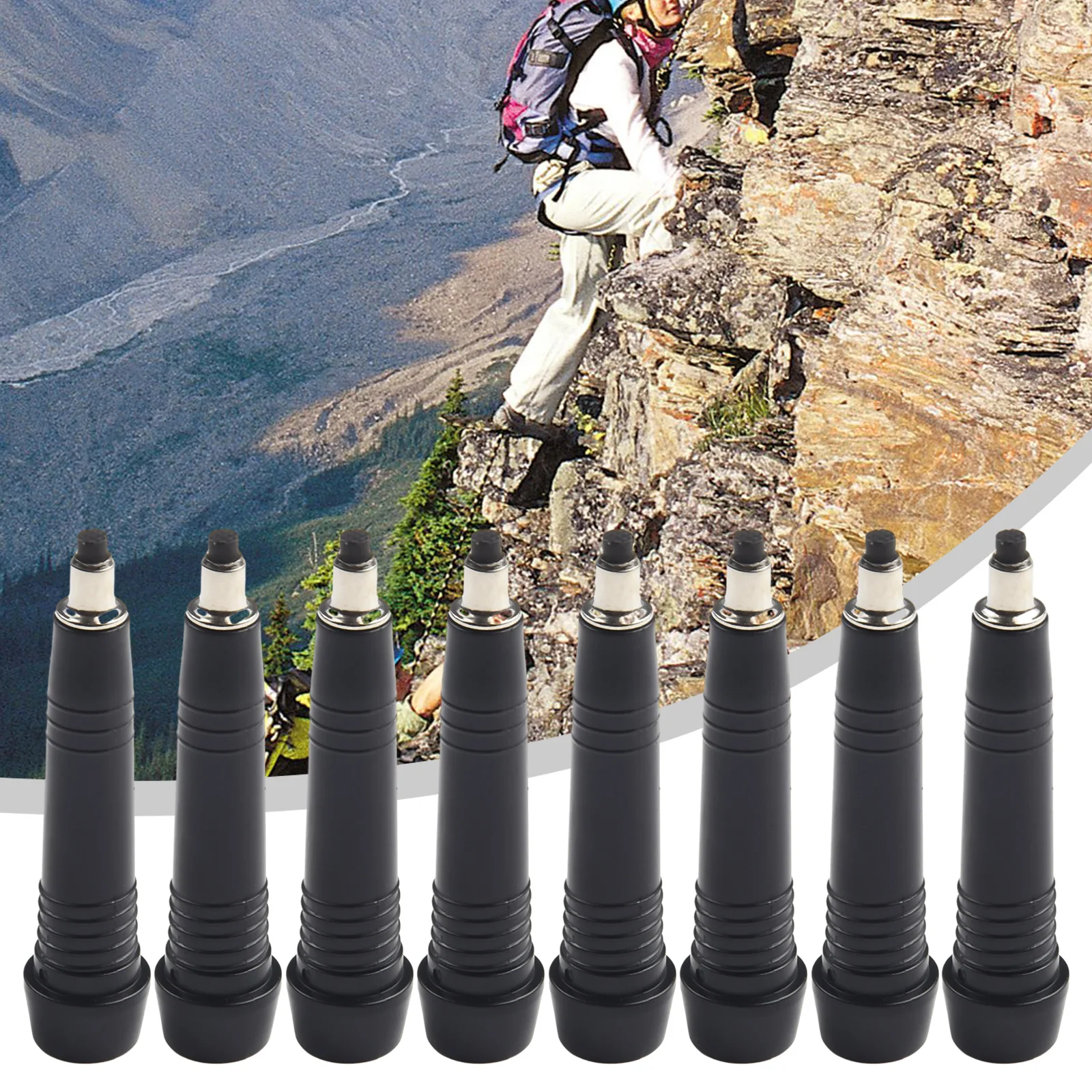 Part Trekking Pole Tip 8pcs Accessories Black Climb Crutch High Strength Replacement Stick Tungsten Carbide New
Part Trekking Pole Tip 8pcs Accessories Black Climb Crutch High Strength Replacement Stick Tungsten Carbide New