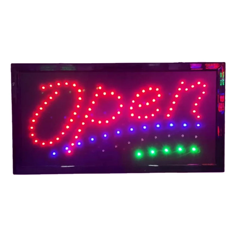 

Square animation advertising LED billboard open neon "open" sign
