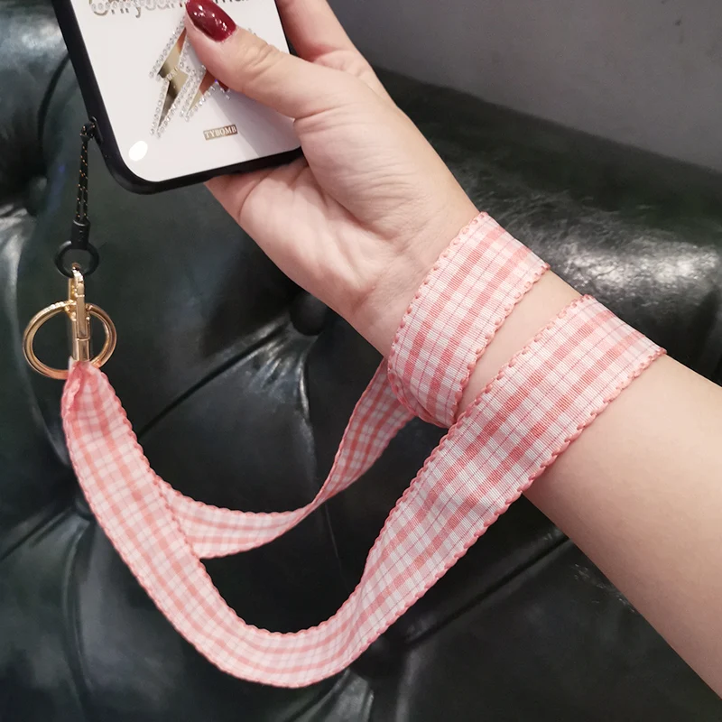 

Phone Chains Anti-lost Long Plaid Fashion Mobilephone Straps For Women Office Hang Neck Rope for Working ID Card Badge Lanyard