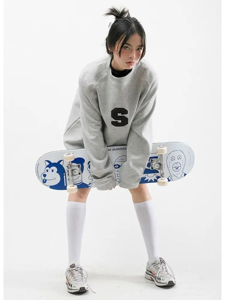 Women's Casual Sweatshirt Fashion Letter Print Gray Sweatshirts Oversize Long Sleeve O Neck Loose Pullovers 2022 Women Clothing
Women's Casual Sweatshirt Fashion Letter Print Gray Sweatshirts Oversize Long Sleeve O Neck Loose Pullovers 2022 Women Clothing