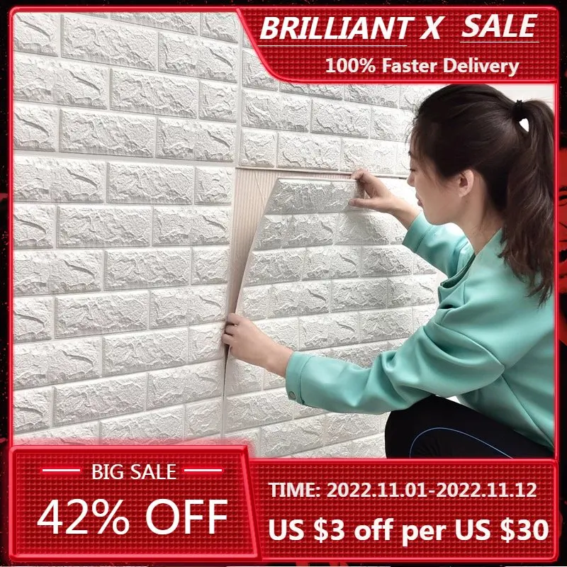 Self adhesive Waterproof TV Background Brick Wallpapers 3D Wall Sticker Living Room Wallpaper Mural Bedroom Decorative Stickers
Self adhesive Waterproof TV Background Brick Wallpapers 3D Wall Sticker Living Room Wallpaper Mural Bedroom Decorative Stickers
