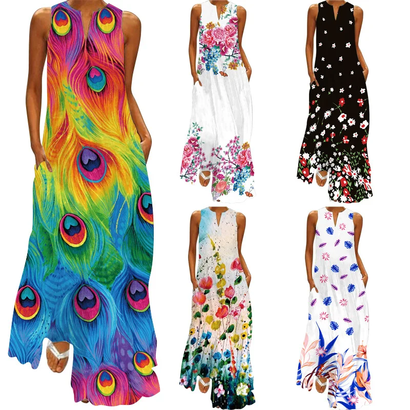 Flower Print Elegant Dresses For Women 2022 Casual Vintage Dresses Woman Summer Beach Sleeveless Girls Long Dress Women
Flower Print Elegant Dresses For Women 2022 Casual Vintage Dresses Woman Summer Beach Sleeveless Girls Long Dress Women