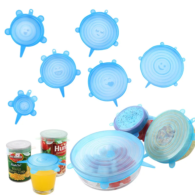 6 food-grade sealed container lids, multifunctional silicone universal pot lids, expandable universal kitchen accessories
6 food-grade sealed container lids, multifunctional silicone universal pot lids, expandable universal kitchen accessories
