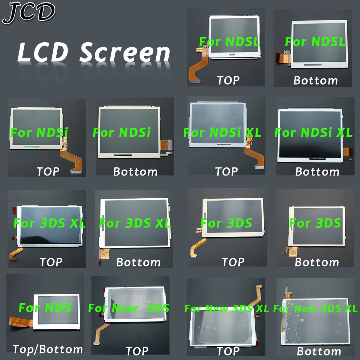 

JCD For NDS DS Lite NDSL XL For NDSI XL LL For 3DS New 3DS XL LL Top Upper and Bottom Lower LCD Display Screen Replacement