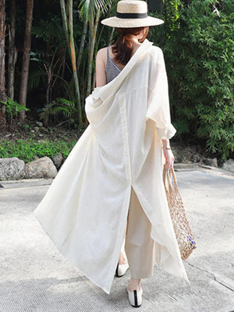Women Lapel Long Linen Shirt Split Loose Casual Outdoor Shirts 2022 Summer Sun Protection Clothing Female Fashion G463
Women Lapel Long Linen Shirt Split Loose Casual Outdoor Shirts 2022 Summer Sun Protection Clothing Female Fashion G463