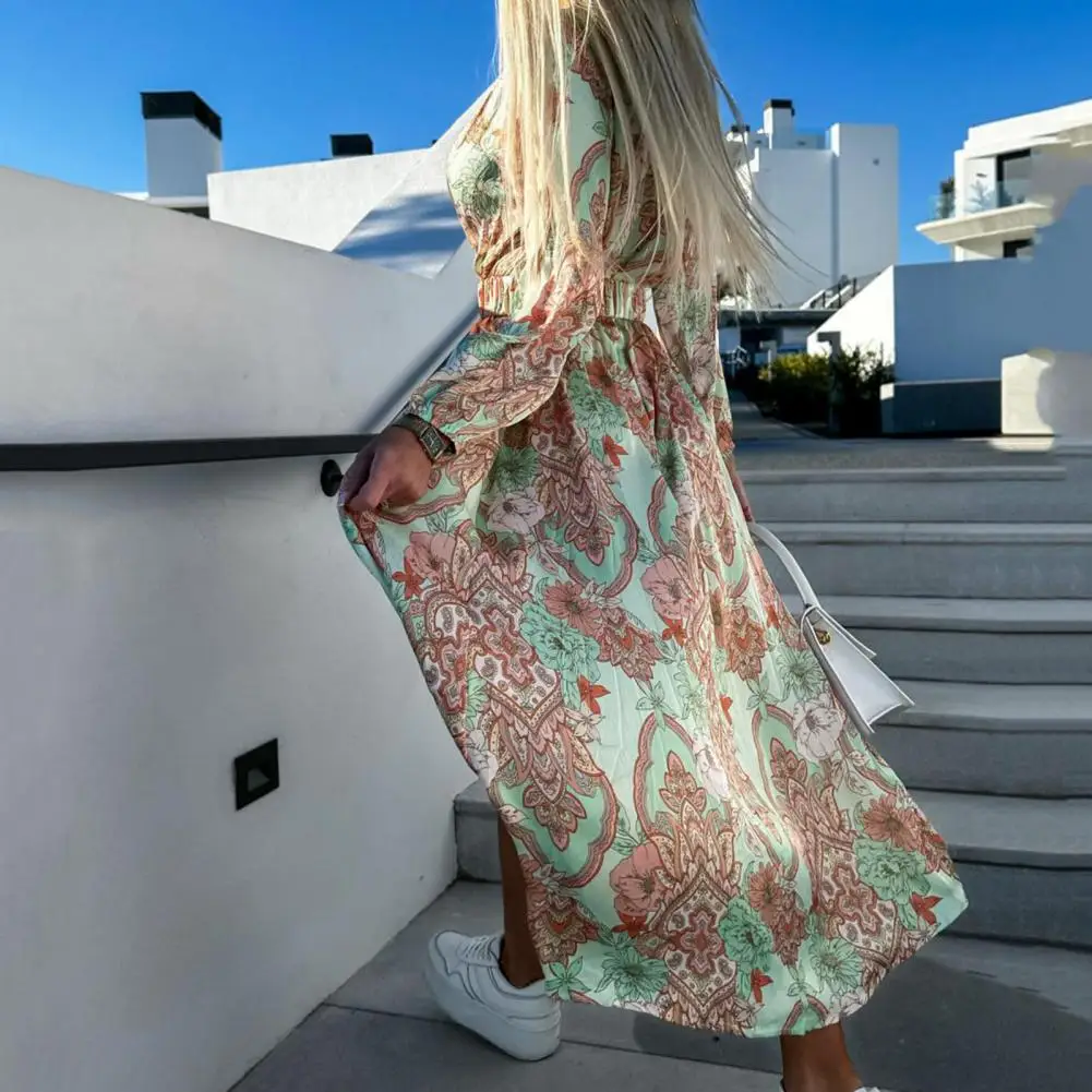 Stylish Women Summer Dress Long Sleeves Belted Women Beach Dress Vintage Bohemia Print Summer Dress
Stylish Women Summer Dress Long Sleeves Belted Women Beach Dress Vintage Bohemia Print Summer Dress