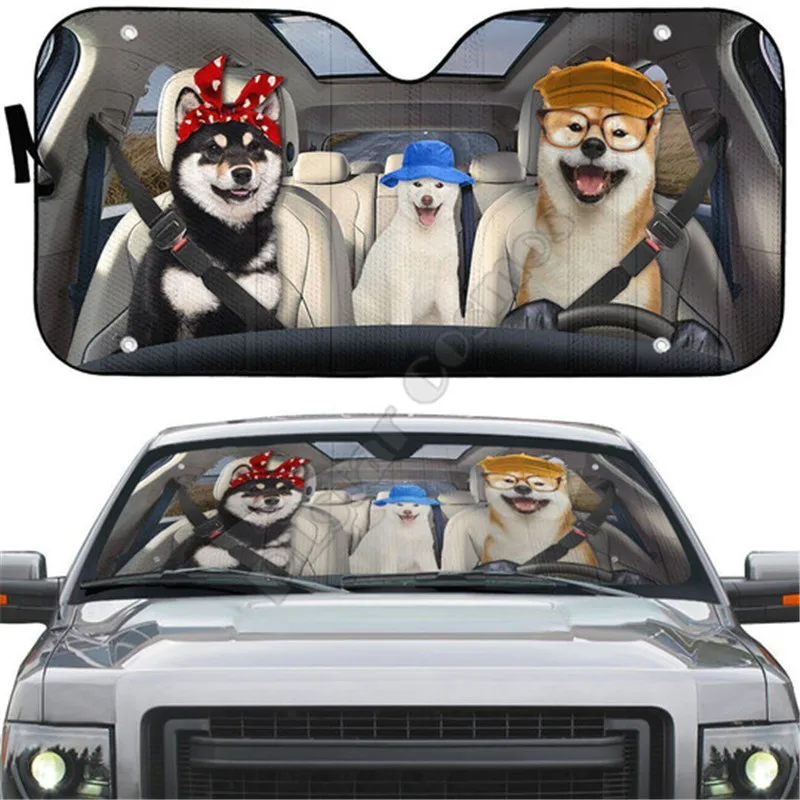 

Shiba Inu/Labrador Retriever 3D Print Car sunshade Auto Sun Shade for Car Truck Decor Windshield Sunshade,Blocks UV Rays Sun