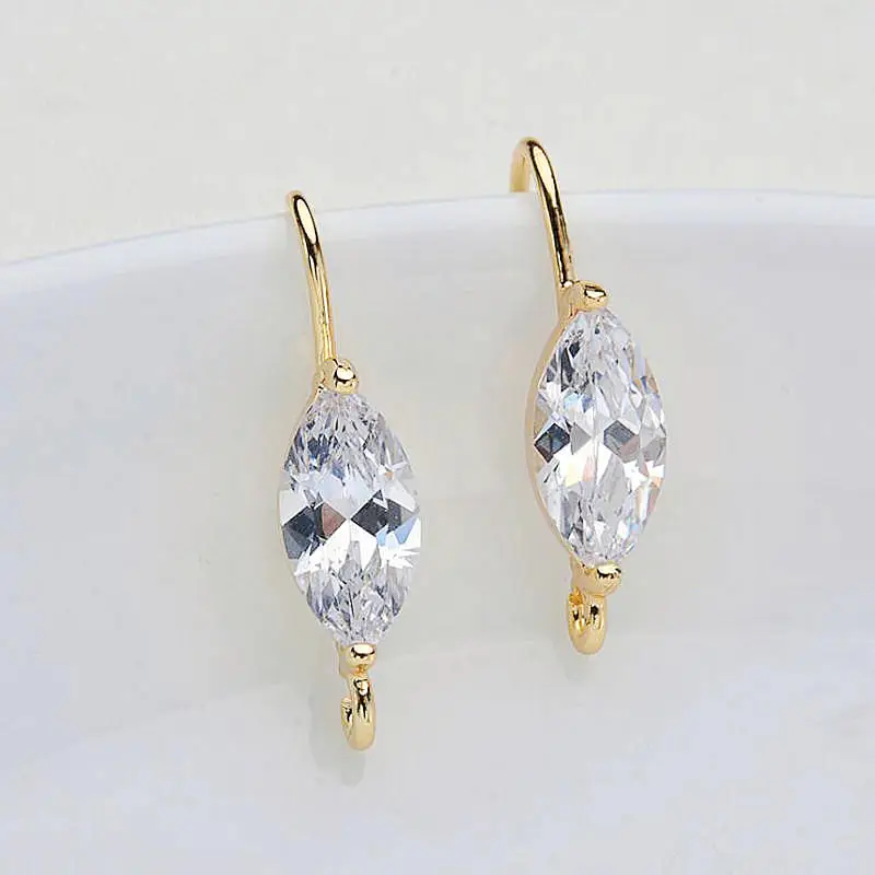 Fashion 14K Gold Color Plated Brass and Zircon Earrings Hooks Stud Earrings Pins Jewelry Making Supplies Diy Accessories
Fashion 14K Gold Color Plated Brass and Zircon Earrings Hooks Stud Earrings Pins Jewelry Making Supplies Diy Accessories