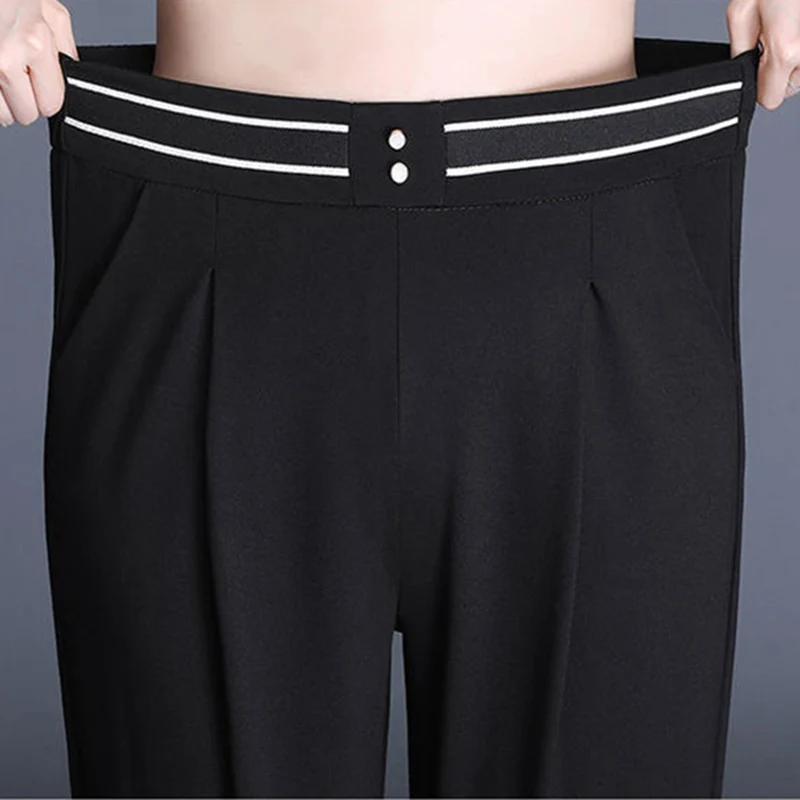 Women's Elegant Harem Pants Autumn New High Waist Striped Suit Pants Fashion Lady Office Elastic Waist Casual Ankle-Length Pants
Women's Elegant Harem Pants Autumn New High Waist Striped Suit Pants Fashion Lady Office Elastic Waist Casual Ankle-Length Pants