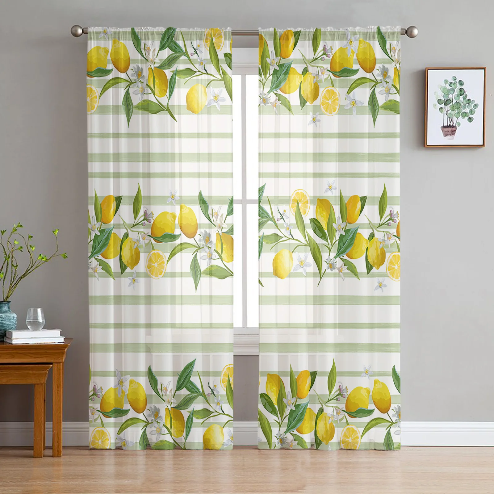 Lemon Stripes Summer Tulle Curtains for Bedroom Balcony Home Decor Sheer Curtain for Kitchen Living Room Windows Printed Drapes
Lemon Stripes Summer Tulle Curtains for Bedroom Balcony Home Decor Sheer Curtain for Kitchen Living Room Windows Printed Drapes