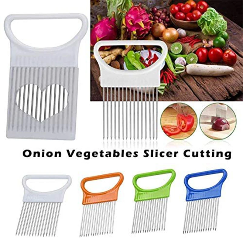 Stainless Steel Food Slice Assistant Multiple Function Onion Slicer Chopper Slicing Tomato Safety Cutting Kitchen Gadget Peeler 
Stainless Steel Food Slice Assistant Multiple Function Onion Slicer Chopper Slicing Tomato Safety Cutting Kitchen Gadget Peeler