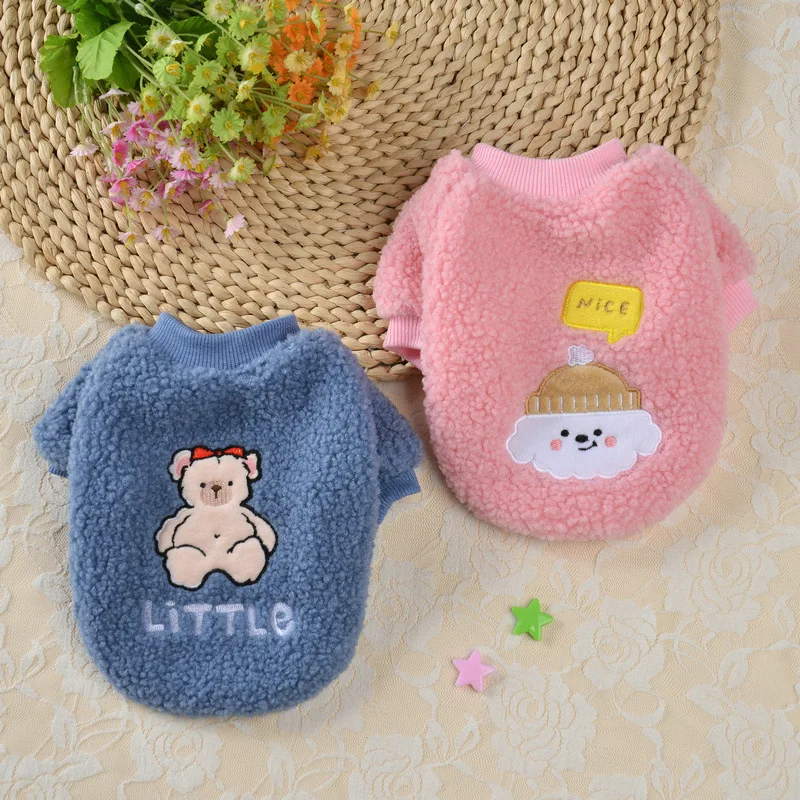 Cartoon Coral Fleece Dog Clothes Winter Warm Kitten Puppy Coat Jacket Solid Color Plush Dogs Sweatshirt Chihuahua Dog Costume
Cartoon Coral Fleece Dog Clothes Winter Warm Kitten Puppy Coat Jacket Solid Color Plush Dogs Sweatshirt Chihuahua Dog Costume