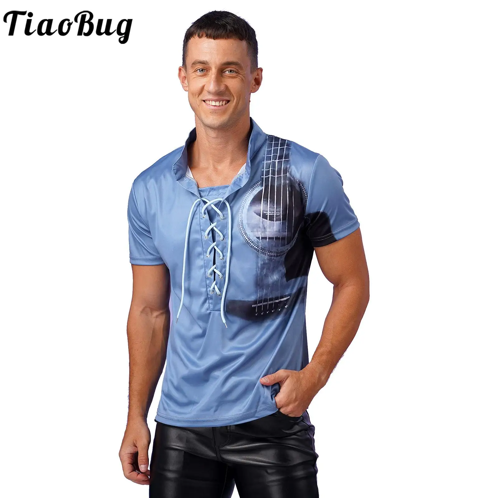 Mens T-shirt tops Fashion Guitar Printing Short Sleeve T-shirt Casual Tops for Vacation Beach Travel Party Club 
Mens T-shirt tops Fashion Guitar Printing Short Sleeve T-shirt Casual Tops for Vacation Beach Travel Party Club