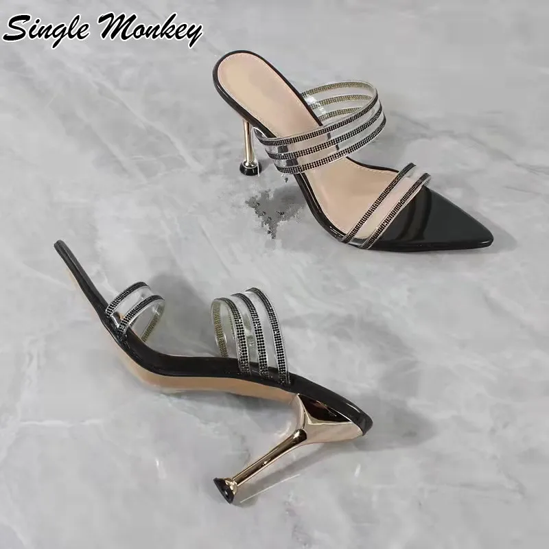 PVC Crystal High Heels Sandals Luxury Brand Women Slippers 2022 Summer Pointed Toe Jelly Women Shoes Pumps Fashion Party Slides
PVC Crystal High Heels Sandals Luxury Brand Women Slippers 2022 Summer Pointed Toe Jelly Women Shoes Pumps Fashion Party Slides