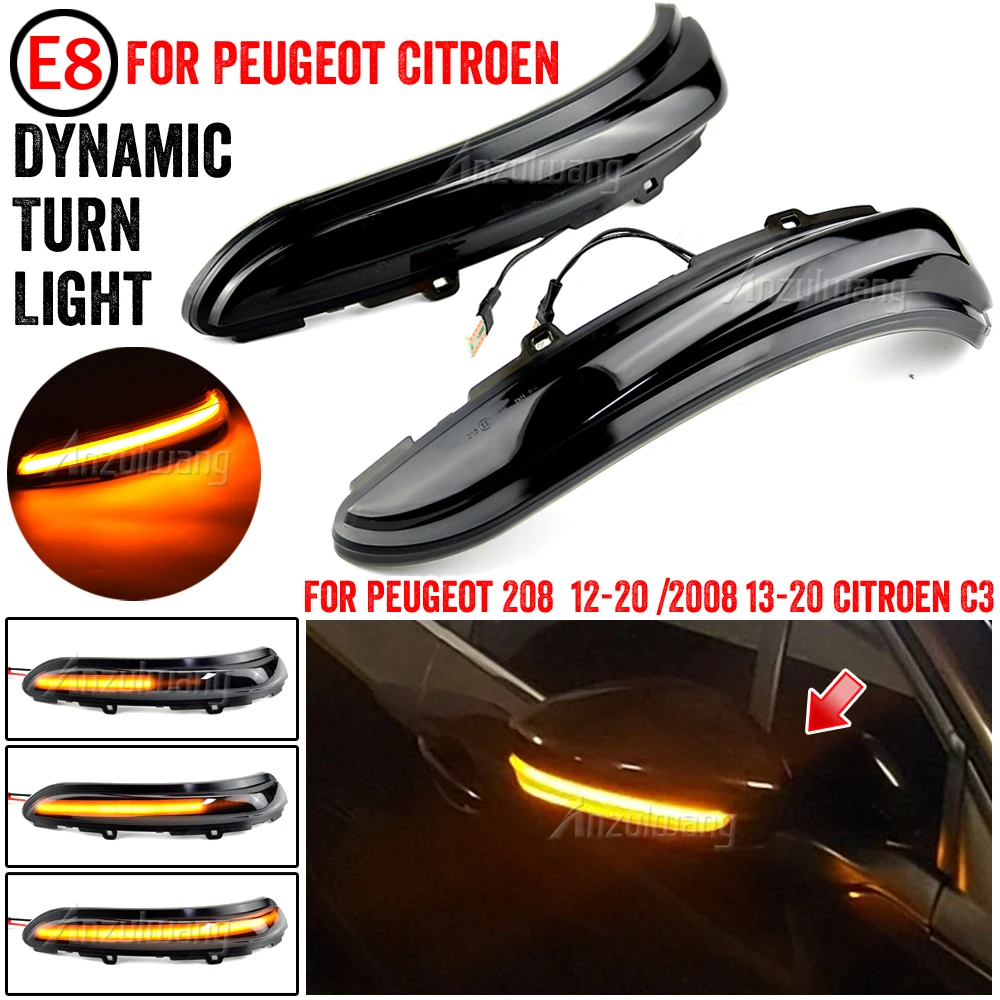 Turn Signal Light For Peugeot 208 2008 2012-20 Sequential Mirror LED Car Dynamic Blinker For Citroen C3 C4 Opel/Vauxhall Corsa F 
Turn Signal Light For Peugeot 208 2008 2012-20 Sequential Mirror LED Car Dynamic Blinker For Citroen C3 C4 Opel/Vauxhall Corsa F