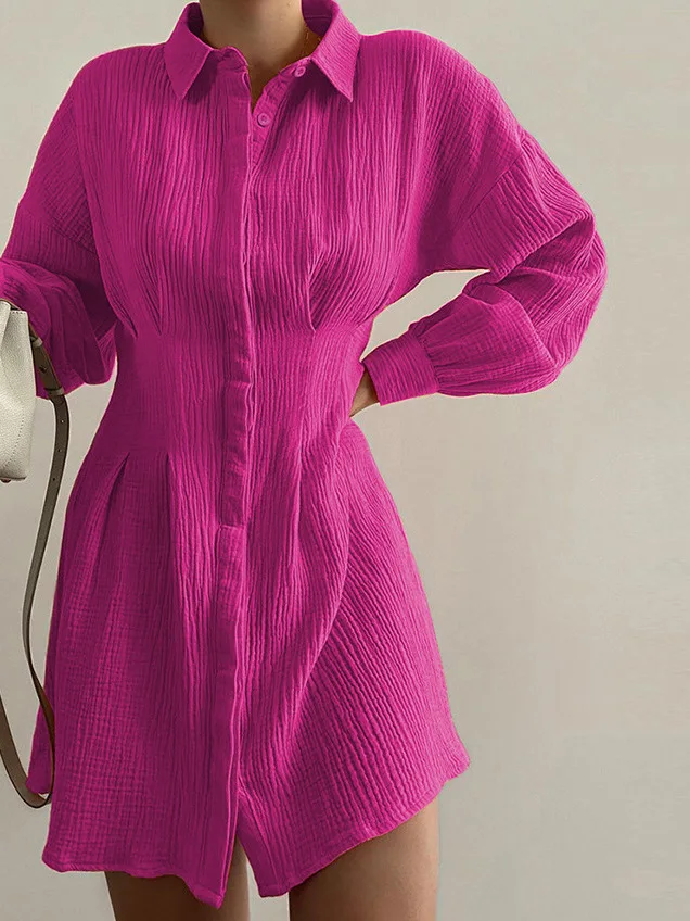 Evaqueen 2022 Autumn New Waist Shirt Dress Temperament Pleated Long Sleeve Draped Cotton A-line Skirt
Evaqueen 2022 Autumn New Waist Shirt Dress Temperament Pleated Long Sleeve Draped Cotton A-line Skirt