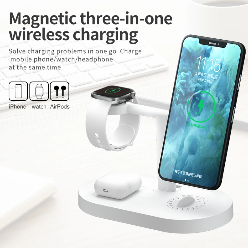 For Phone Smart Watch Earbuds with Wireless Fast Charger Support 15W Magnetic Fast Charge 4 in 1 Wireless Smart Fast Charger
For Phone Smart Watch Earbuds with Wireless Fast Charger Support 15W Magnetic Fast Charge 4 in 1 Wireless Smart Fast Charger