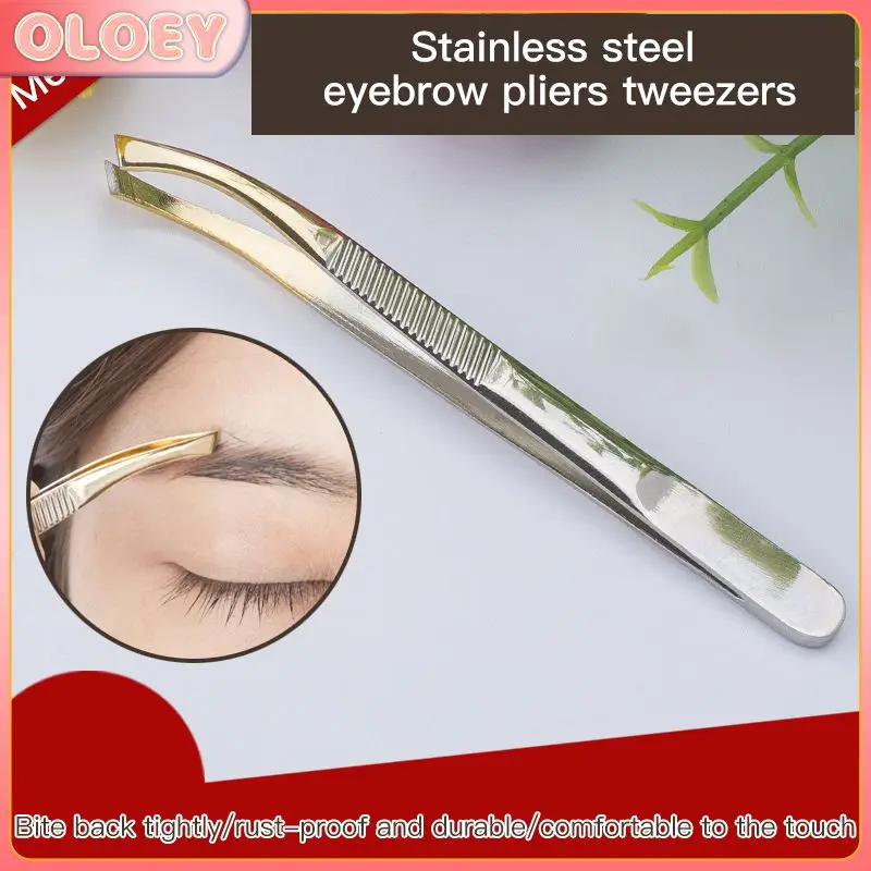 

Professional Eyebrow Tweezers Plucking eyebrows Eyelash Extensions Stainless Steel Slanted Eye Brow Clips Makeup Tools