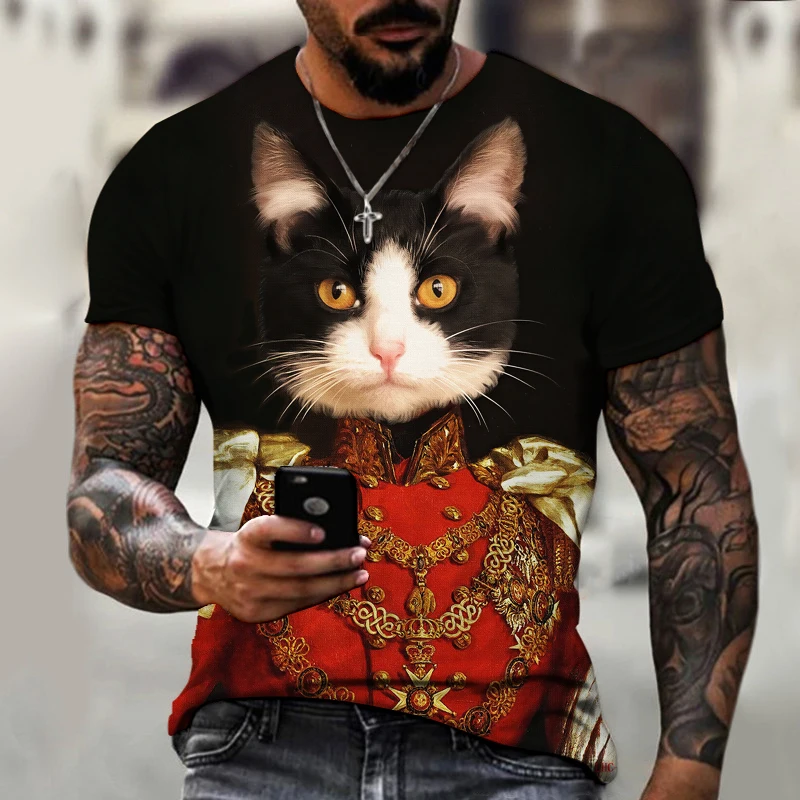 Футболка оверсайз с рисунком животного, кошки, короля, Hd, 3d принт, мужской и женский топ из высококачественного полиэстера с коротким рукаво...
Футболка оверсайз с рисунком животного, кошки, короля, Hd, 3d принт, мужской и женский топ из высококачественного полиэстера с коротким рукаво...
