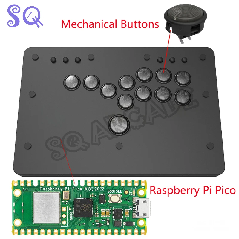 

Mini HitBox V2/V3 SOCD Fighting Stick Controller Mechanical Button Support PC/Android/Switch/PS4 Handle Fight Box