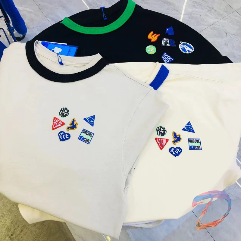 Summer ADER ERROR Tshirt Irregular Color Contrast Short-sleeved Round Neck Badge Embroidery Loose Women T-shirts
Summer ADER ERROR Tshirt Irregular Color Contrast Short-sleeved Round Neck Badge Embroidery Loose Women T-shirts