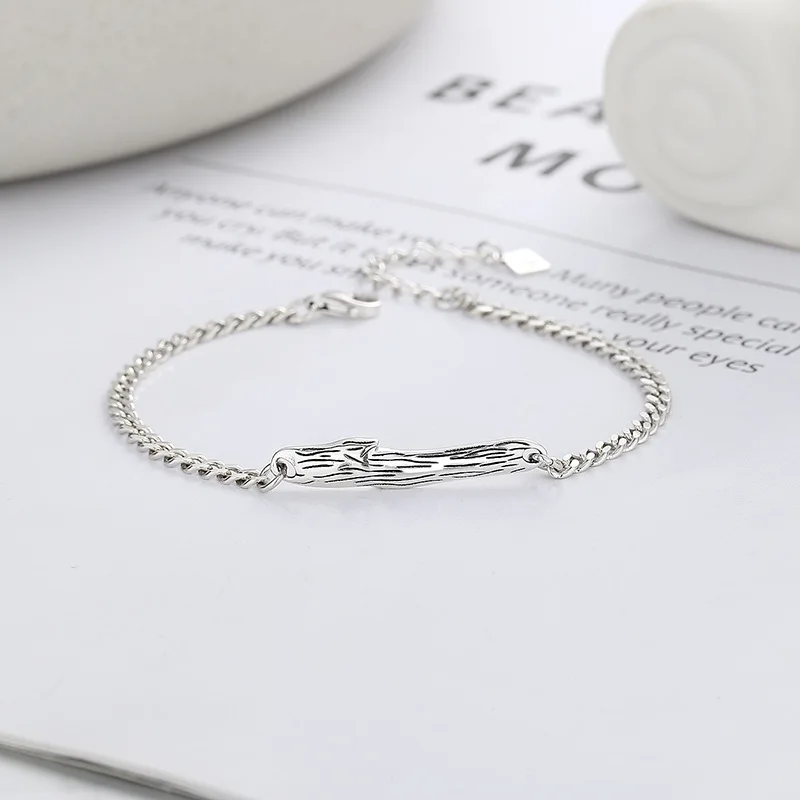 100% 925 Sterling Silver Bracelet for Women and Men, Fashionable Irregular Geometry and Natural Texture Design
100% 925 Sterling Silver Bracelet for Women and Men, Fashionable Irregular Geometry and Natural Texture Design