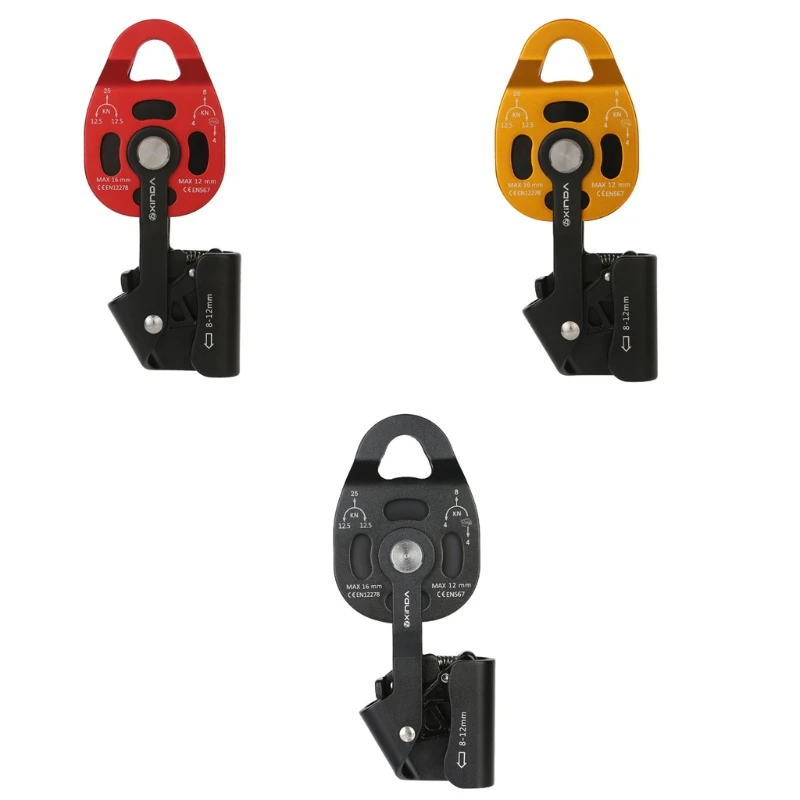 

High Quality Aluminum Alloy with Ratchet Wheel One-way Pulley Heavy Objects Lifting Tool Pulley Blocks Device Ascenders