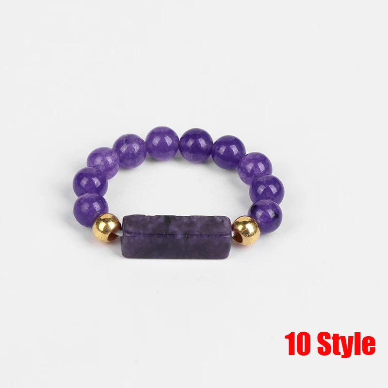 Natural Stone Beaded Finger Ring Amethysts Tiger Eye Gold Bead Square Rings Reiki Energy Ring for Men Women Jewelry Friend Gift
Natural Stone Beaded Finger Ring Amethysts Tiger Eye Gold Bead Square Rings Reiki Energy Ring for Men Women Jewelry Friend Gift