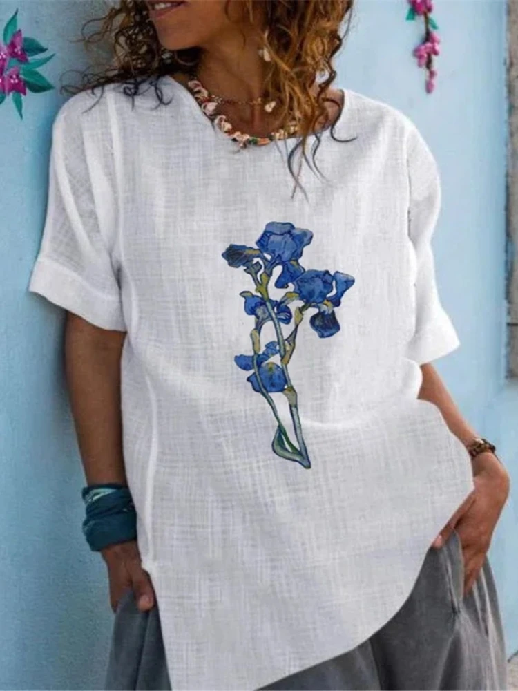 New Summer Round Neck Cotton Loose T-shirt Fashion Simple Joker Printed Short Sleeve Shirt Ladies Casual Street Jacket Tops
New Summer Round Neck Cotton Loose T-shirt Fashion Simple Joker Printed Short Sleeve Shirt Ladies Casual Street Jacket Tops