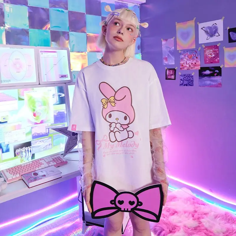 Sanrios My Melody мультфильм аниме милый кавайный летний Чистый хлопок девушка свободная облегающая футболка спортивная универсальная молодежная с коротким рукавом
Sanrios My Melody мультфильм аниме милый кавайный летний Чистый хлопок девушка свободная облегающая футболка спортивная универсальная молодежная с коротким рукавом