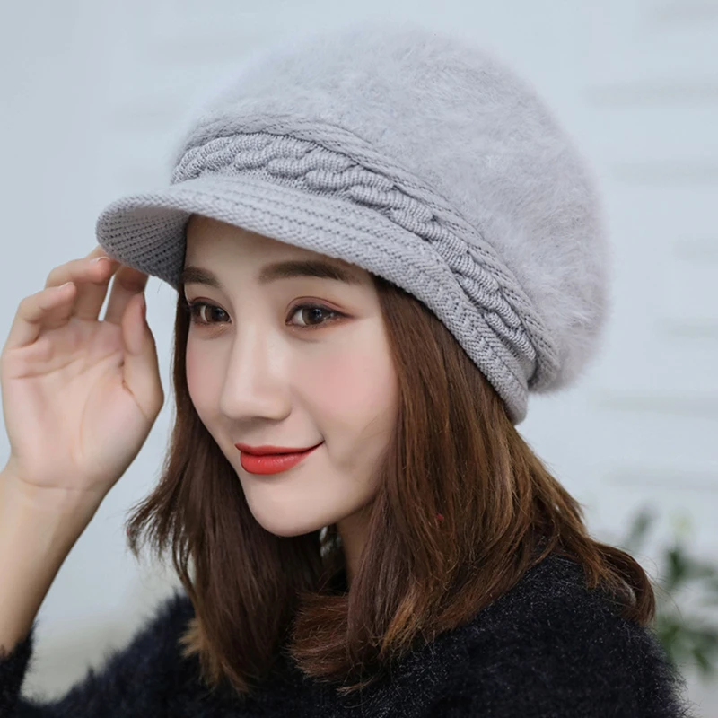 New Style Casual Women Beret Hats Rabbit Hair Knitted Female Berets Winter Warm Cap Boina Feminina Plain Octagonal Newsboy Cap
New Style Casual Women Beret Hats Rabbit Hair Knitted Female Berets Winter Warm Cap Boina Feminina Plain Octagonal Newsboy Cap