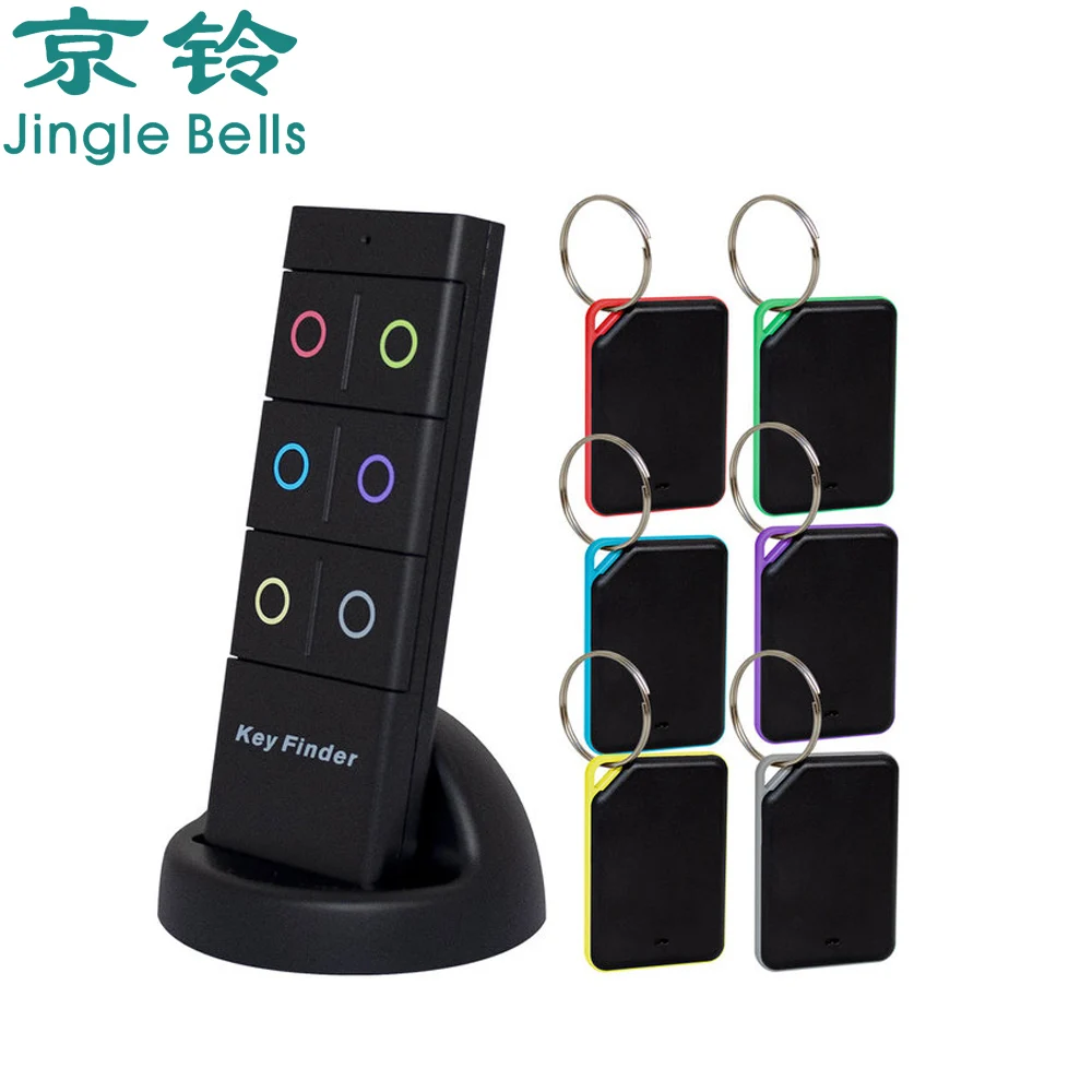 JINGLE BELLS Wireless Key Finder Locator Pet Wallet Tracker Remote Control Tracker 1 RF Transmitter and 6 Receiver
JINGLE BELLS Wireless Key Finder Locator Pet Wallet Tracker Remote Control Tracker 1 RF Transmitter and 6 Receiver