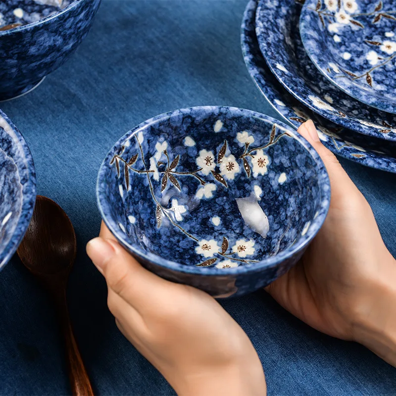 Ceramic Bowls Blue Sakura Printed Plates Under Glazed Round Dinner Plates Restaurant Home Kitchen Dinnerware
Ceramic Bowls Blue Sakura Printed Plates Under Glazed Round Dinner Plates Restaurant Home Kitchen Dinnerware