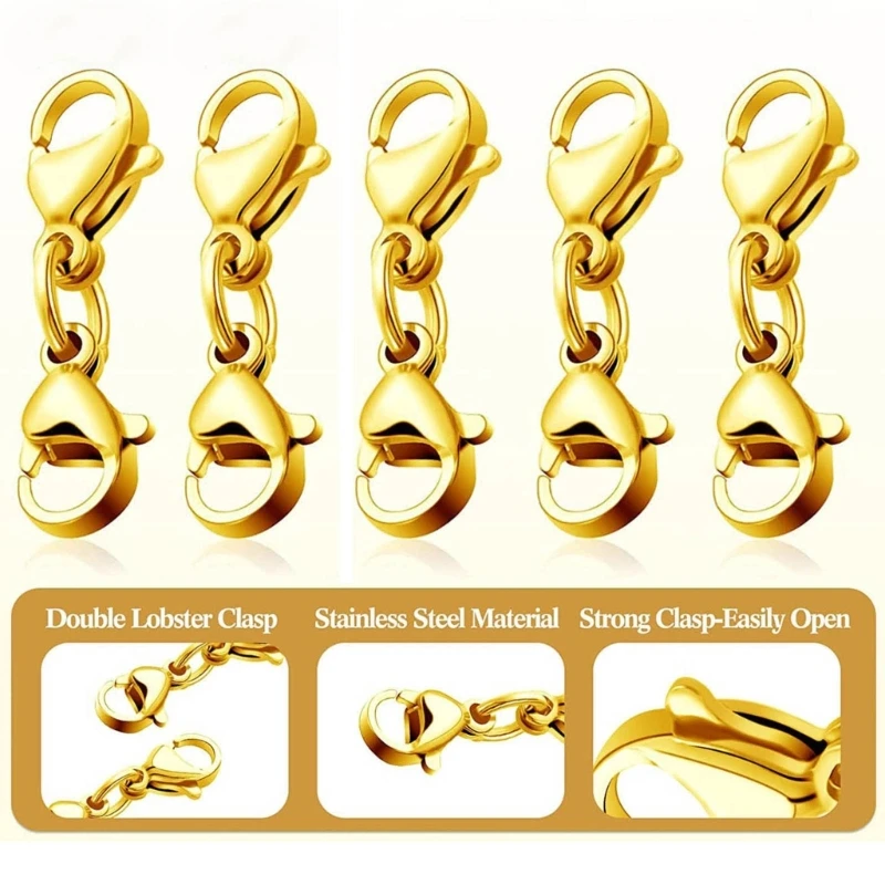 8 Pcs Double End Lobster Clasp Necklace Shortener Clasp Bracelet Extension Clasp H9ED
8 Pcs Double End Lobster Clasp Necklace Shortener Clasp Bracelet Extension Clasp H9ED