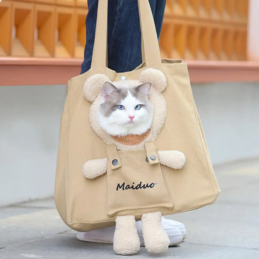 Cat Carrying Bag Portable Canvas Shoulder Bag Cartoon Bear Decor Pet Cat Dog Outgoing Travel Pets Handbag Pet Supplies
Cat Carrying Bag Portable Canvas Shoulder Bag Cartoon Bear Decor Pet Cat Dog Outgoing Travel Pets Handbag Pet Supplies