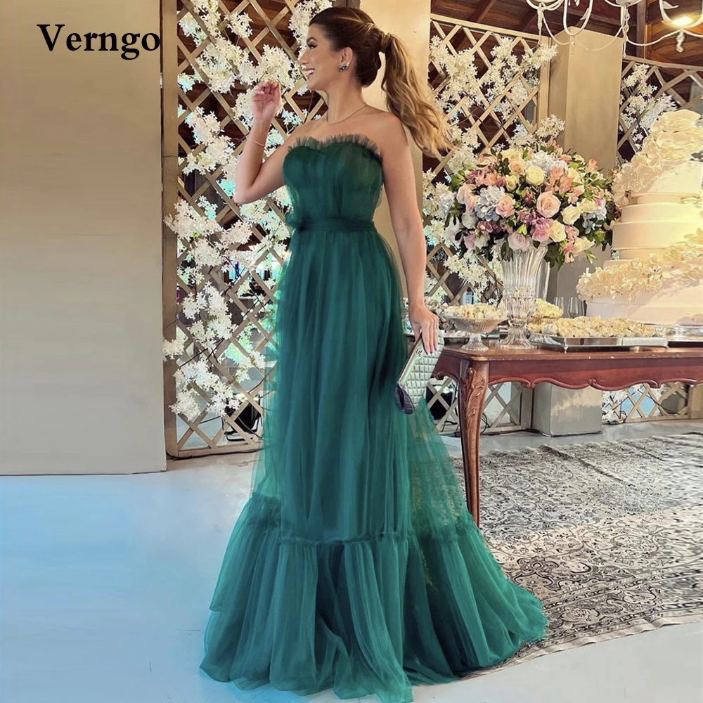 Verngo Simple Green Tulle Prom Dresses Sweetheart Sash Tiered Skirt Vintage Women Formal Prom Dress Arabic Women Plus Size
Verngo Simple Green Tulle Prom Dresses Sweetheart Sash Tiered Skirt Vintage Women Formal Prom Dress Arabic Women Plus Size