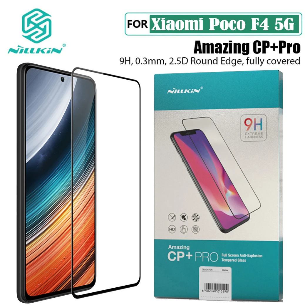 

Для Xiaomi Poco F4 5G закаленное стекло Nillkin CP + PRO противоударное ультратонкое 2.5D полное Защитное стекло для Poco F4