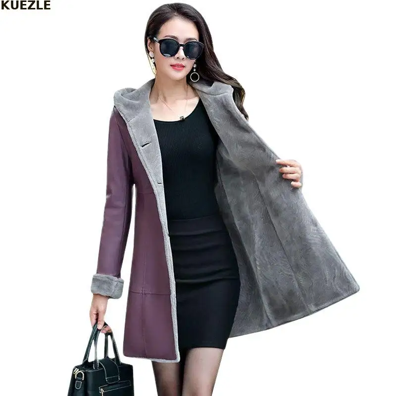 2022 New Leather Jacket for Coat Womens Winter leather jacket Women Hooded Fleece Coat Warm Long Leather Coat Female Outerwear
2022 New Leather Jacket for Coat Womens Winter leather jacket Women Hooded Fleece Coat Warm Long Leather Coat Female Outerwear
