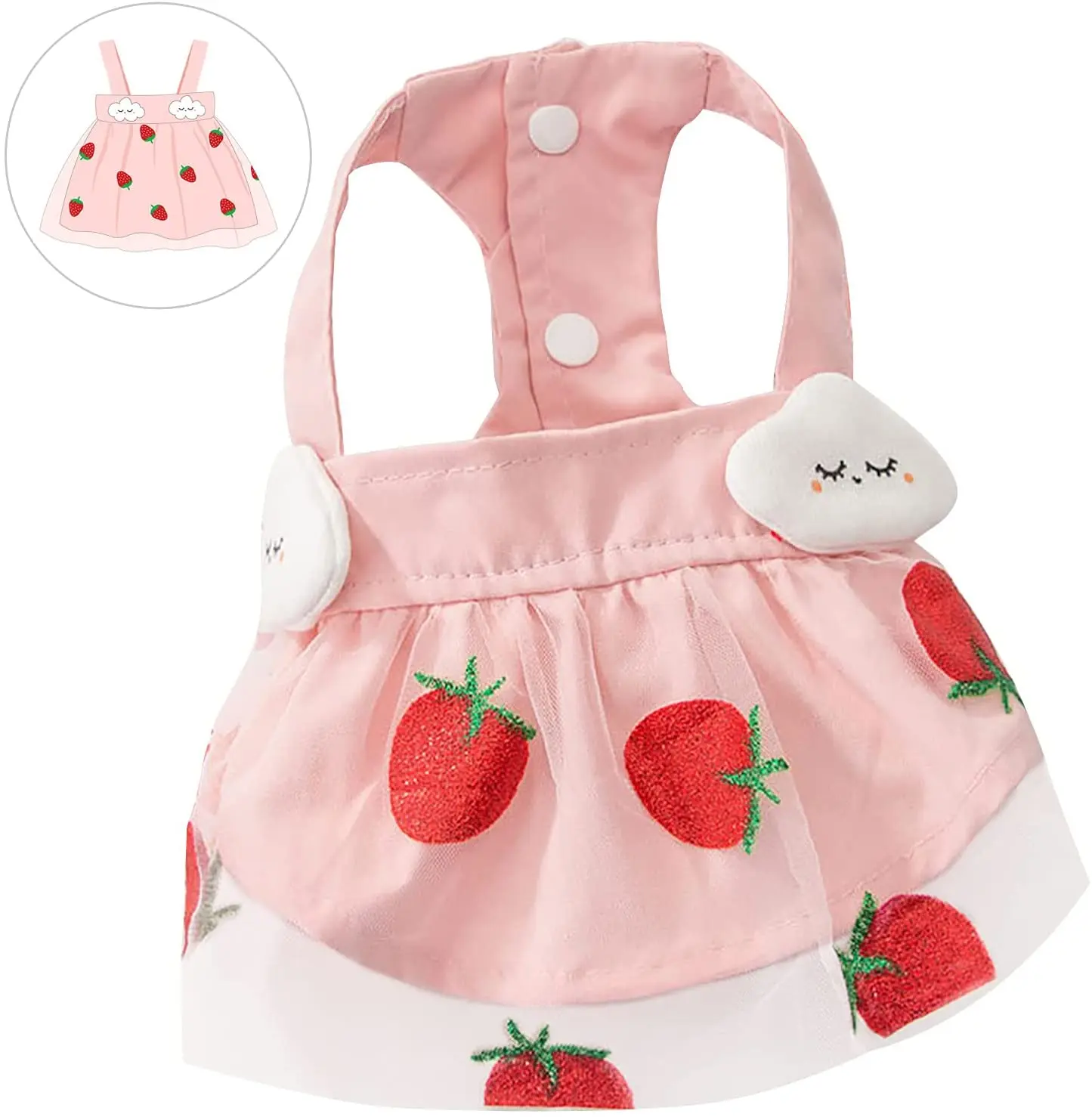 

Dog Dress Pet Clothing Dog Cat Skirt Luxury High-end Teddy Bichon Chihuahua Small and Medium Dog Strawberry Princess Skirt Dog