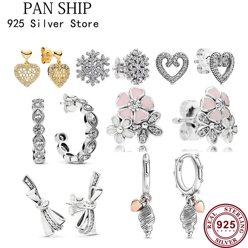 Fit Original Luxury 925 Sterling Silver Conch Love Bow Snowflake Earrings For Women High Quality Diy Fashion Wedding Jewelry 
Fit Original Luxury 925 Sterling Silver Conch Love Bow Snowflake Earrings For Women High Quality Diy Fashion Wedding Jewelry