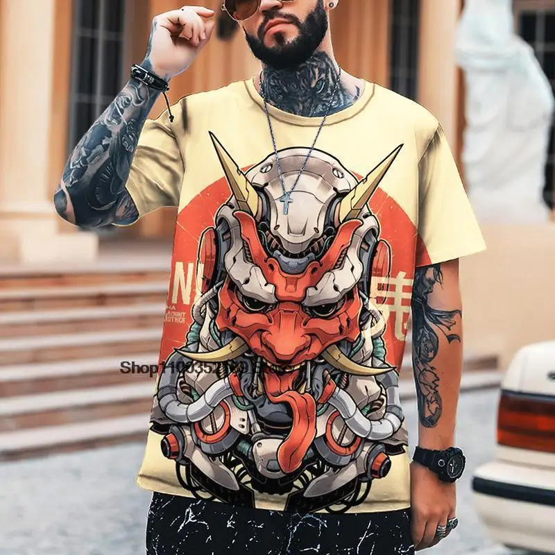 T-Shirt Oni Samurai Mask Style Design T-Shirt Ghost Face Style Design Summer Handsome Comfortable Breathable New Fashion Top
T-Shirt Oni Samurai Mask Style Design T-Shirt Ghost Face Style Design Summer Handsome Comfortable Breathable New Fashion Top