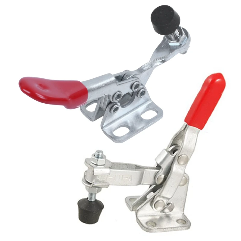 

101A 50Kg 110 Lbs Holding Capacity Red Vertical Toggle Clamp With 1Pc 27Kg Anti-Slip U Shape Toggle Clamp