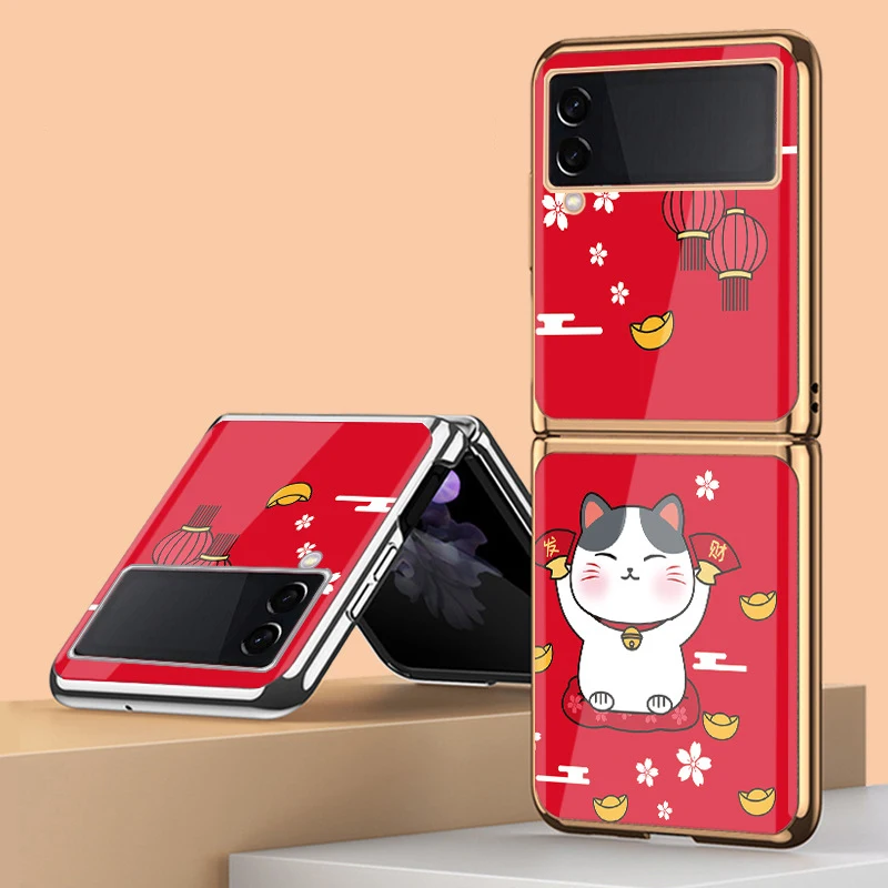 Z Flip 4 Funda Case for Samsung Galaxy Z Flip 4 3 2 1 Dance Fan Lovely Lucky Cat Plating Tempered Glass Phone Case Cover
Z Flip 4 Funda Case for Samsung Galaxy Z Flip 4 3 2 1 Dance Fan Lovely Lucky Cat Plating Tempered Glass Phone Case Cover